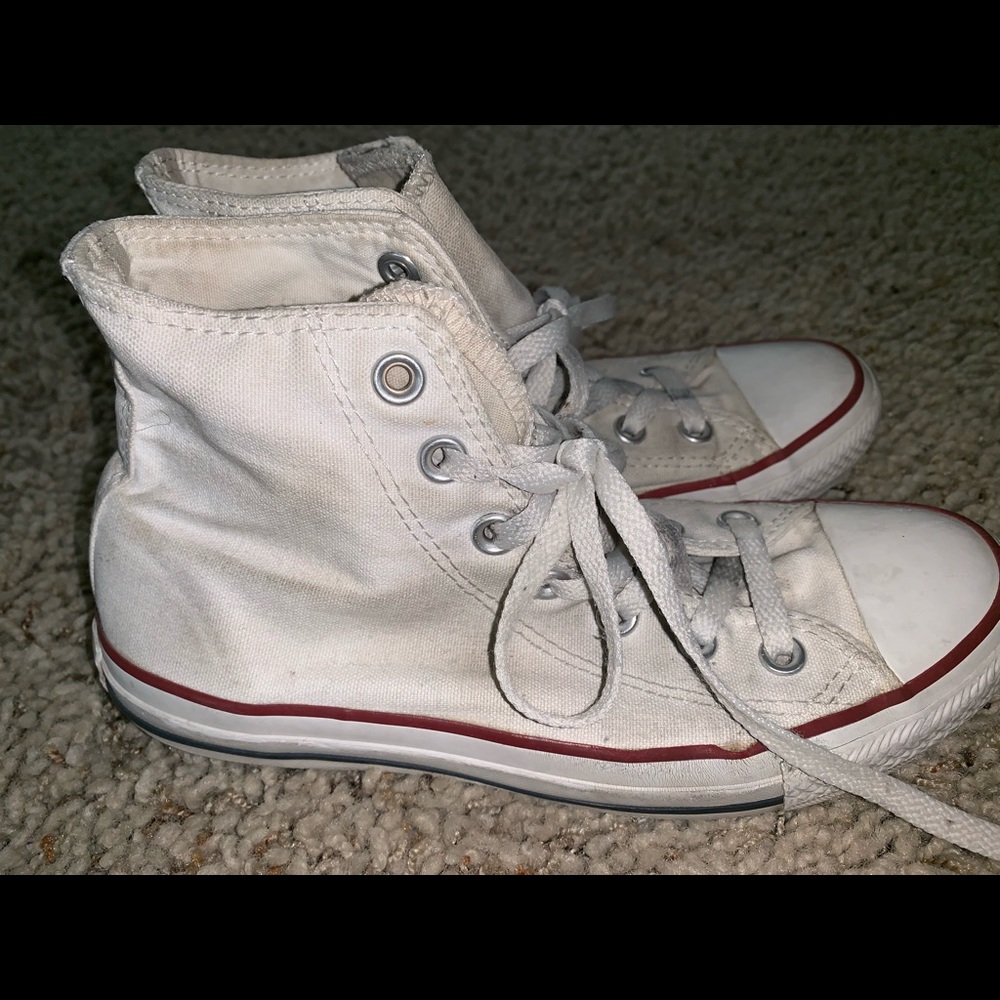 White hightop converse
